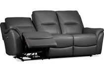joanne grey power leather reclining sofa   