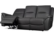 joanne grey power leather reclining sofa   
