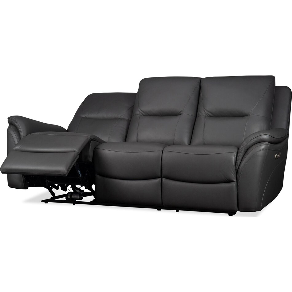joanne grey power leather reclining sofa   