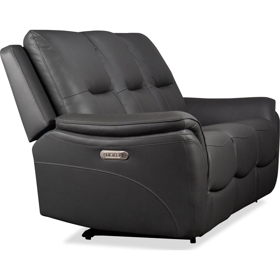joanne grey power leather reclining sofa   