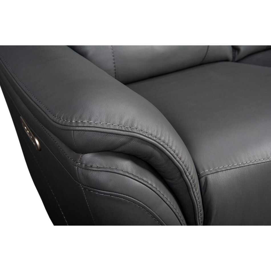 joanne grey power leather reclining sofa   