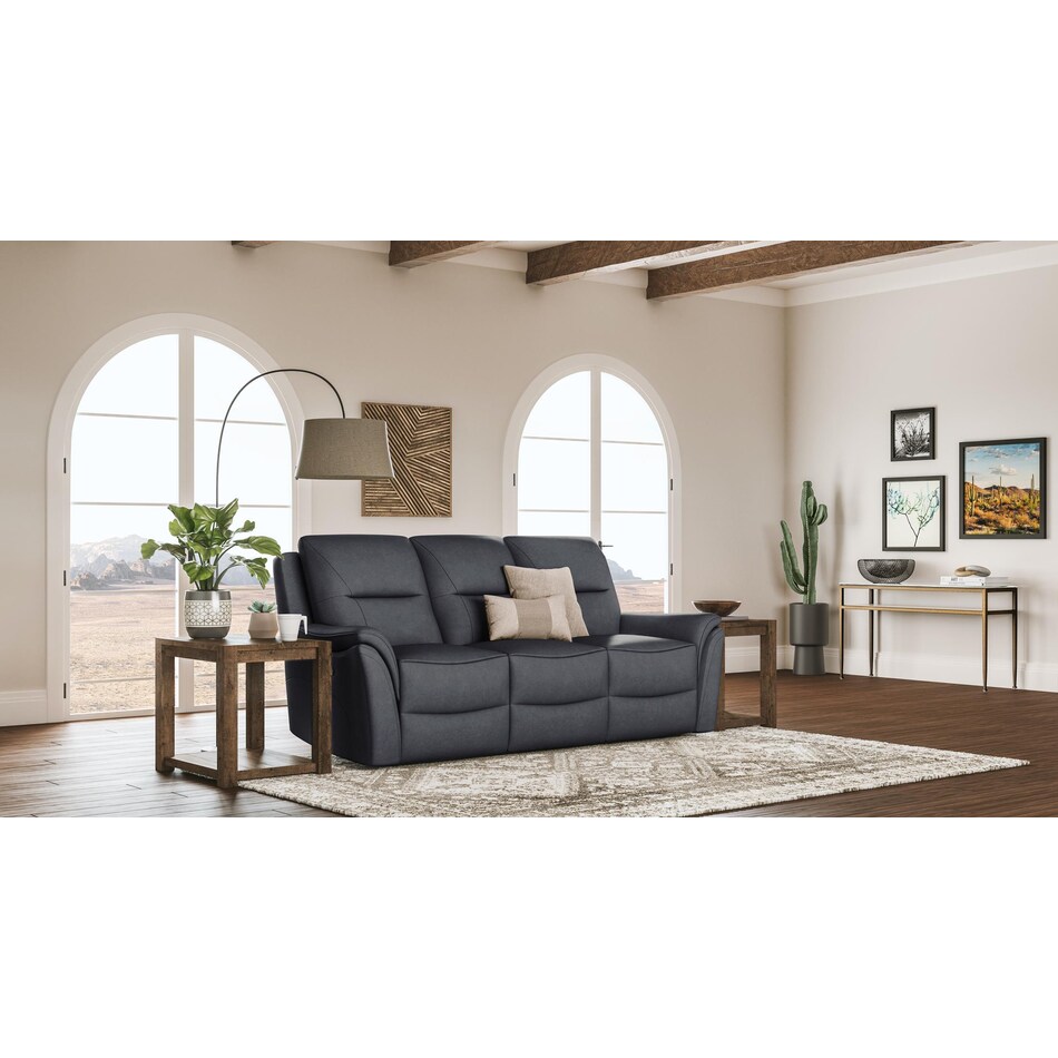 joanne grey power leather reclining sofa   