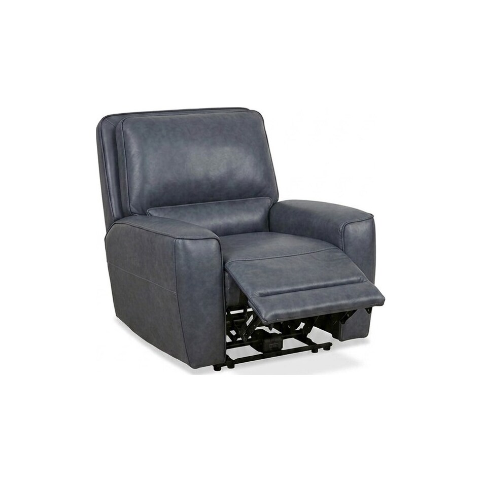 jovan indigo leathe rpower recliner   