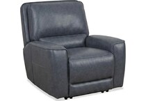 jovan indigo leathe rpower recliner   