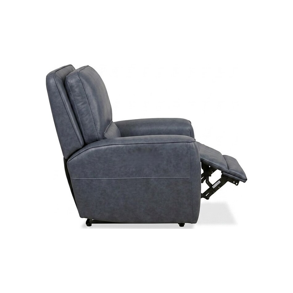 jovan indigo leathe rpower recliner   