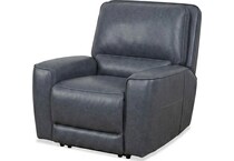 jovan indigo leathe rpower recliner   