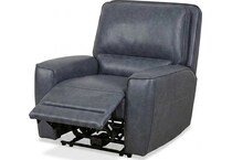 jovan indigo leathe rpower recliner   