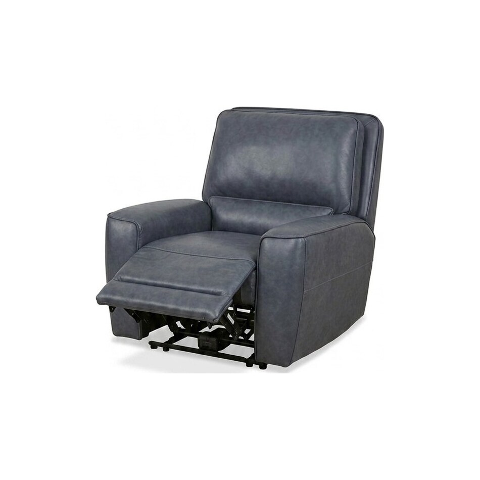 jovan indigo leathe rpower recliner   