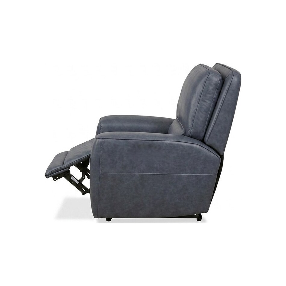 jovan indigo leathe rpower recliner   