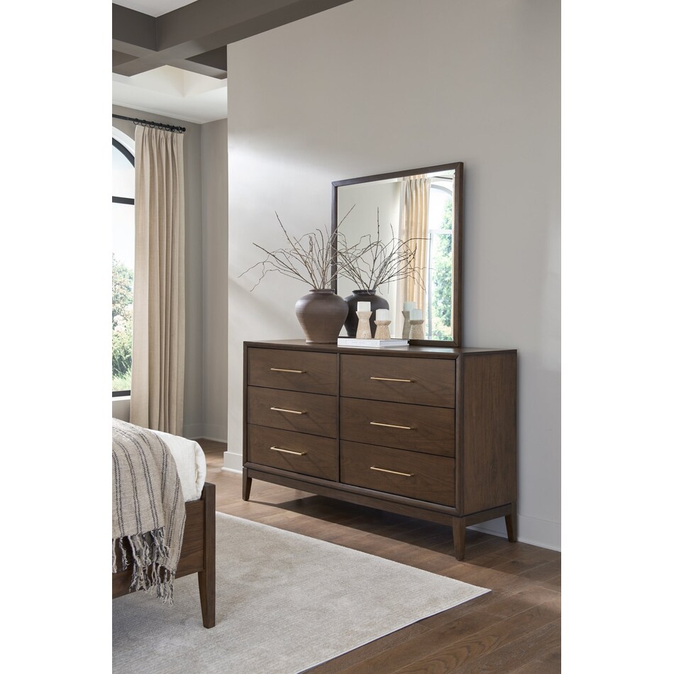 judson modern walnut mirror   