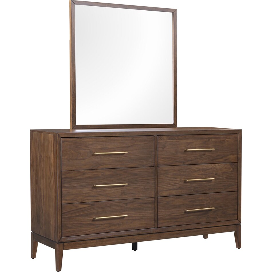 judson modern walnut mirror   