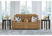 kanlow brown reclining console loveseat   