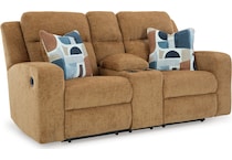 kanlow honey reclining console loveseat   