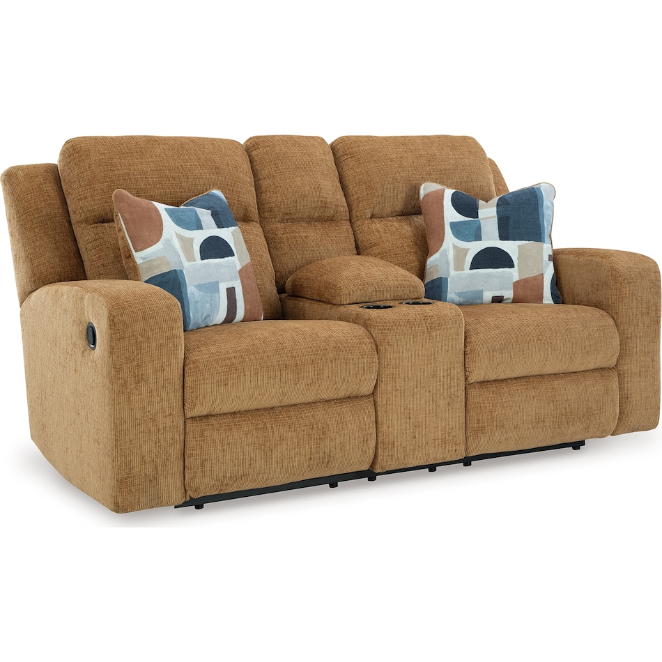 kanlow honey reclining console loveseat   