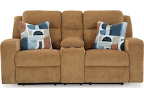 kanlow honey reclining console loveseat   