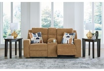 kanlow honey reclining console loveseat   