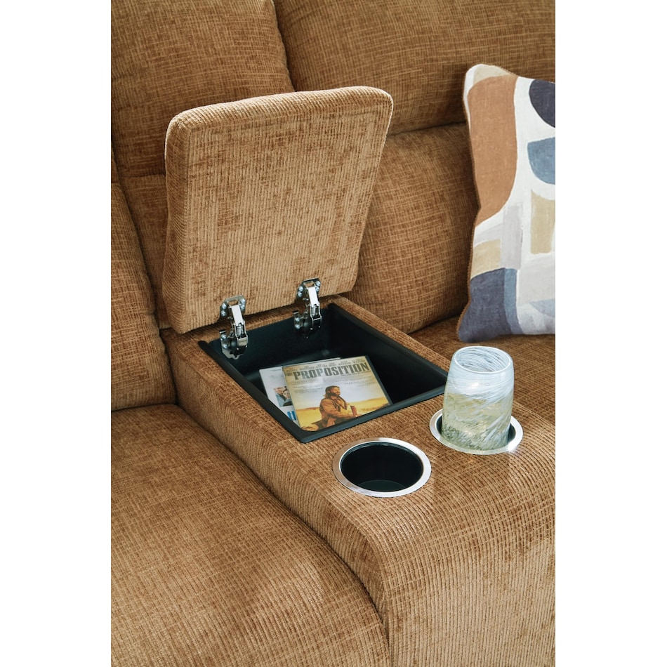 kanlow honey reclining console loveseat   