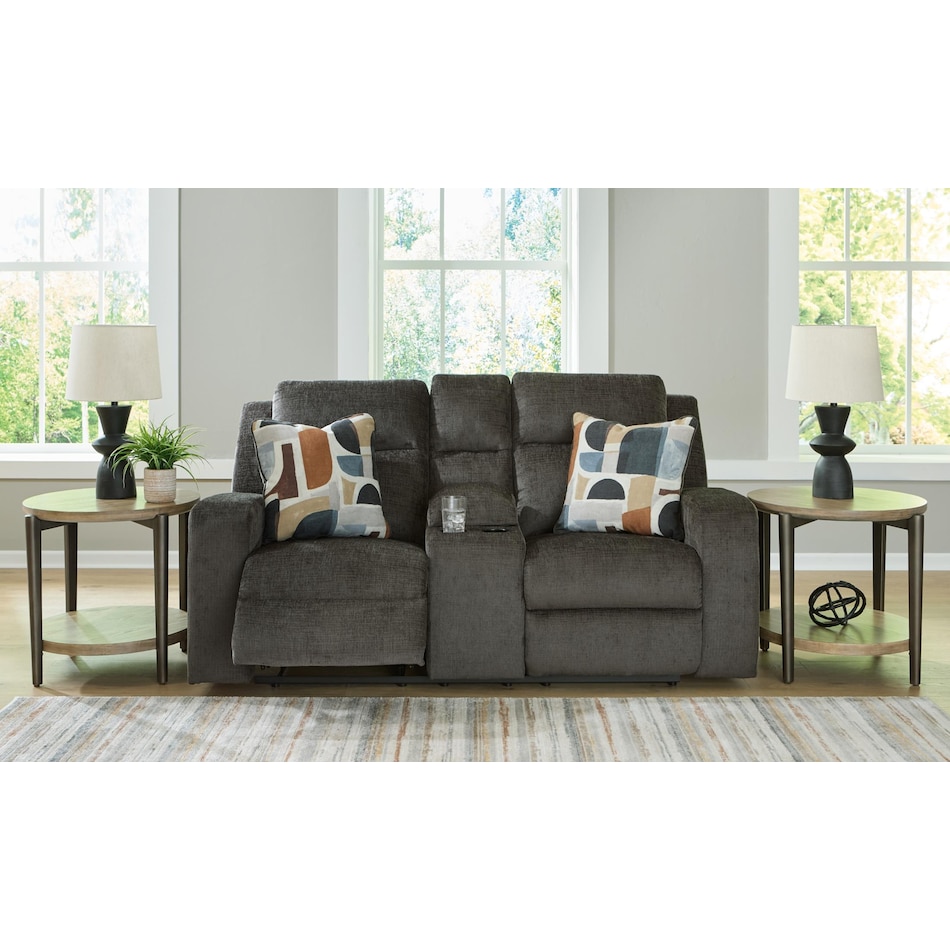 kanlow reclining console loveseat   