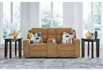 kanlow yellow reclining console loveseat   