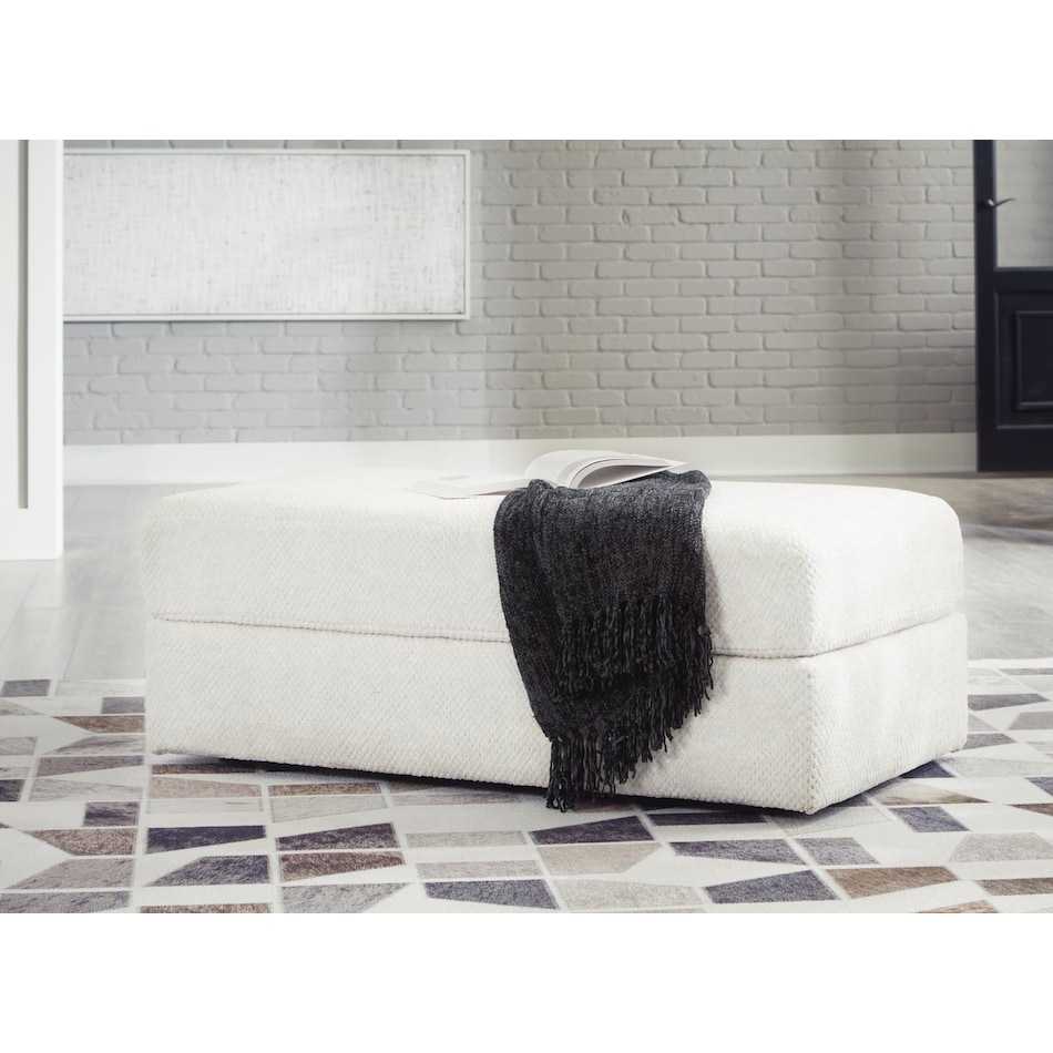 karinne linen ottoman   