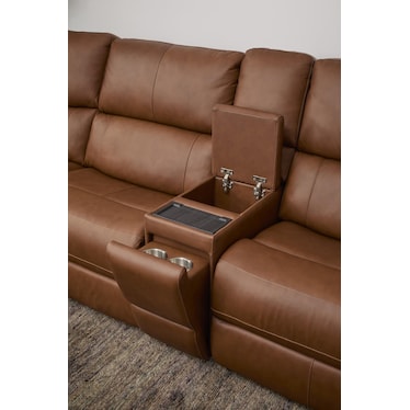 KEANU 6-PC ZERO GRAVITY LEATHER POWER RECLINING SECTIONAL BY FLEXSTEEL