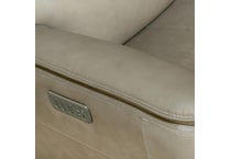 keanu swivel beige power leather recliner   