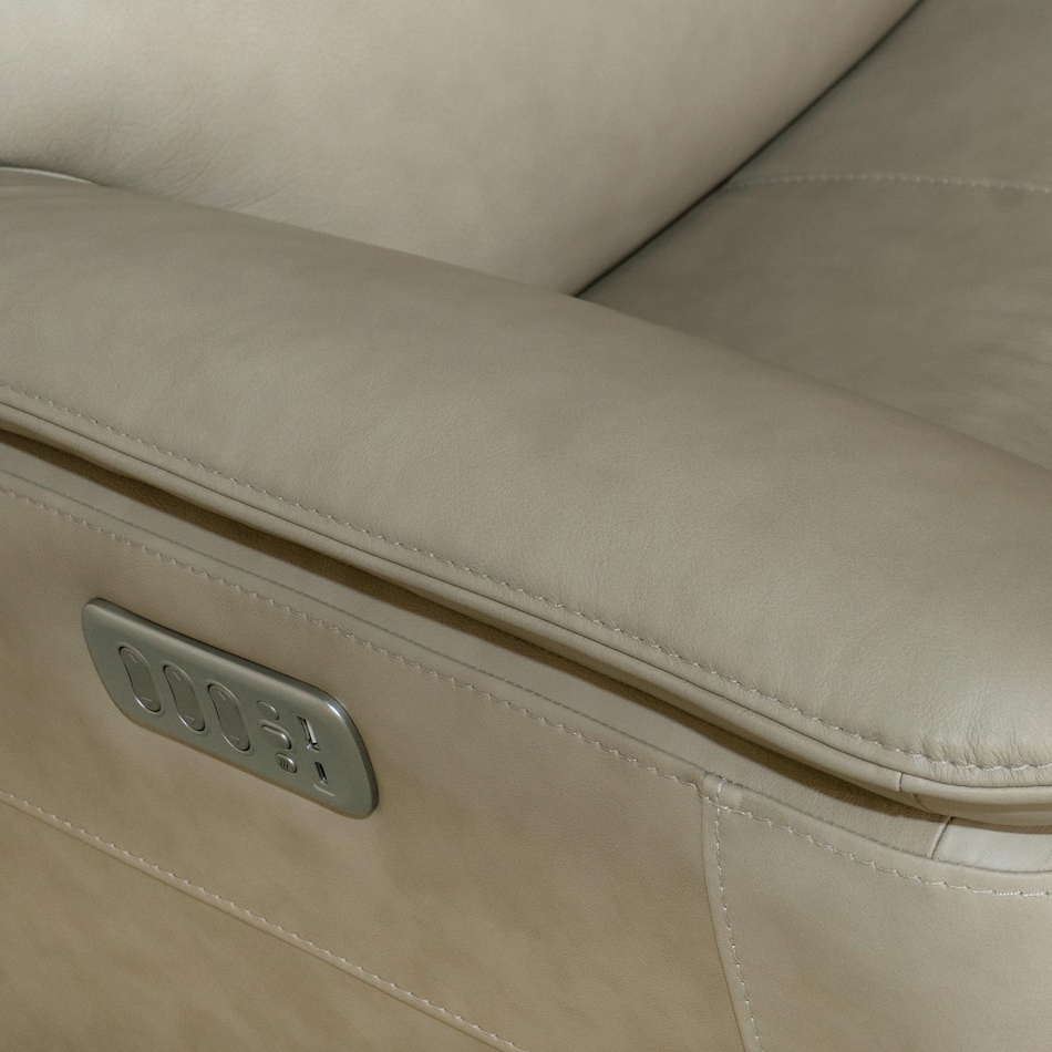 keanu swivel beige power leather recliner   