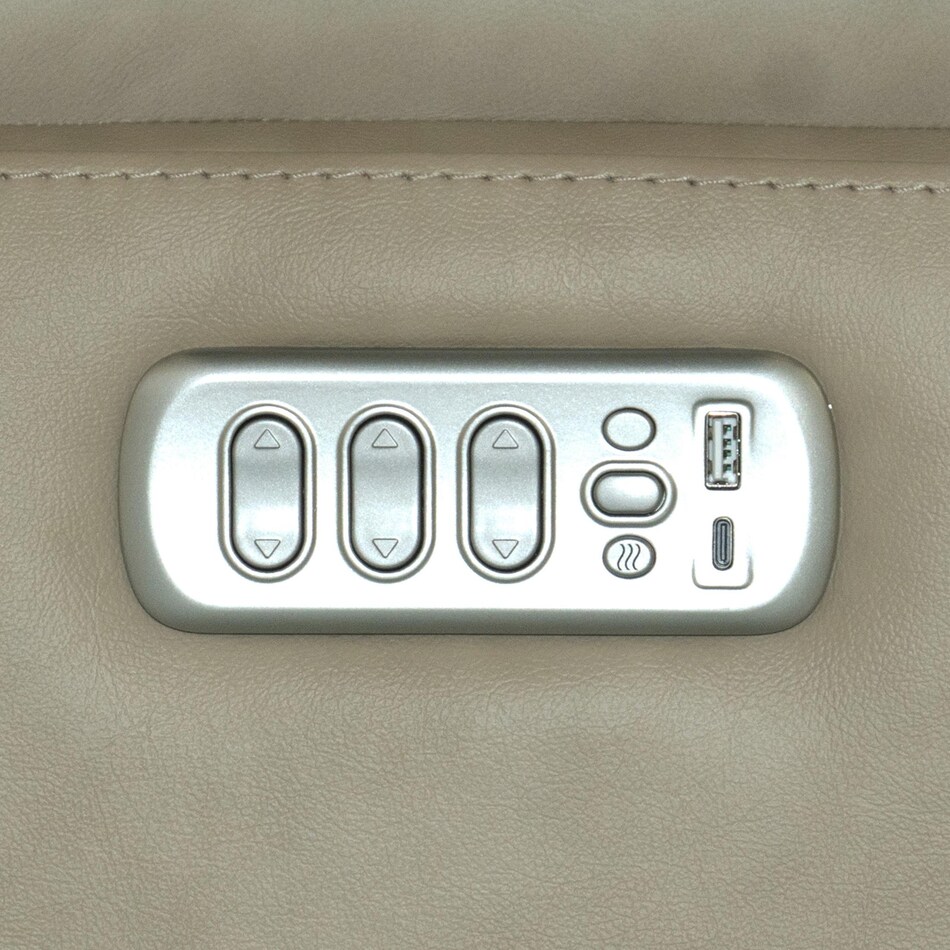 keanu swivel beige power leather recliner   