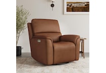 keanu swivel brown power leather recliner   