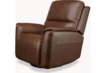 keanu swivel burnt umber power leather recliner   