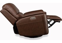 keanu swivel burnt umber power leather recliner   