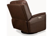 keanu swivel burnt umber power leather recliner   