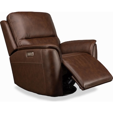 KEANU LEATHER SWIVEL RECLINER