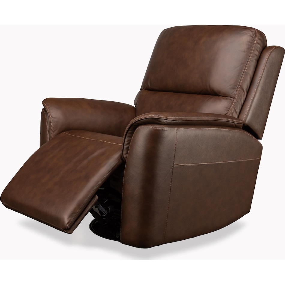 keanu swivel carmel power leather recliner   