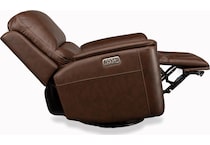 keanu swivel carmel power leather recliner   