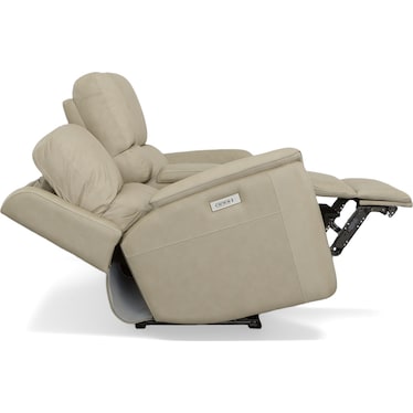 KEANU ZERO GRAVITY LEATHER POWER RECLINING CONSOLE LOVESEAT BY FLEXSTEEL