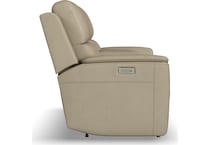 keanu beige power leather reclining console loveseat   