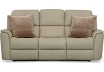 keanu beige power leather reclining sofa   