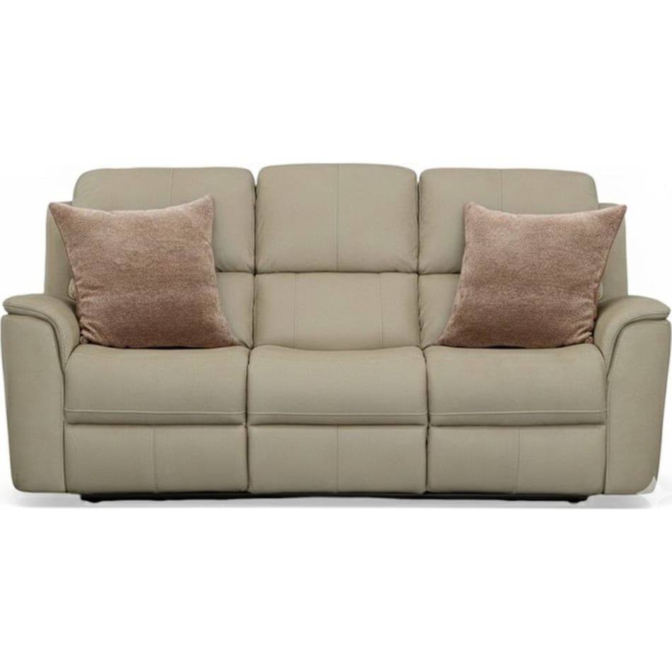 keanu beige power leather reclining sofa   
