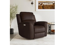 keanu brown power leather recliner   