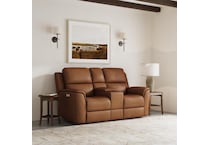 keanu brown power leather reclining console loveseat   