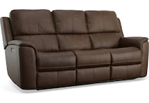 keanu brown power leather reclining sofa   