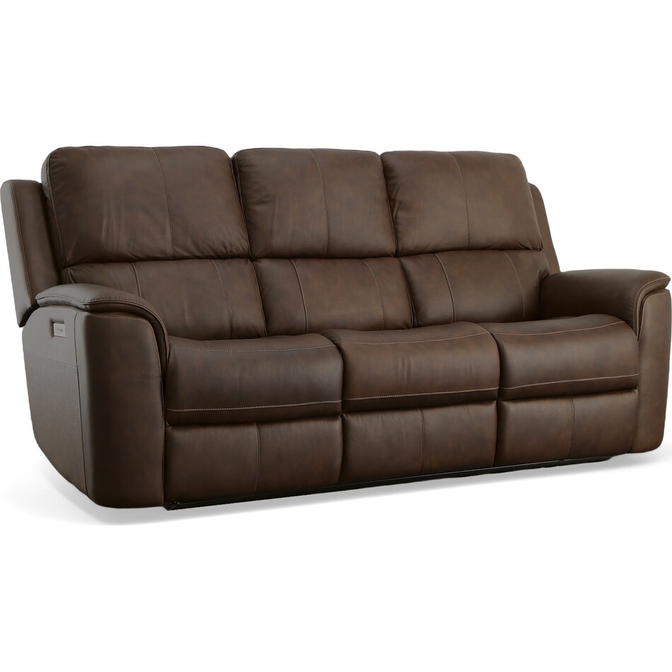 keanu brown power leather reclining sofa   