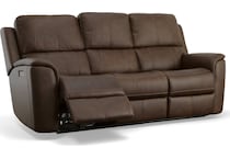 keanu brown power leather reclining sofa   