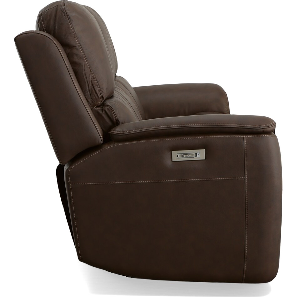 keanu brown power leather reclining sofa   