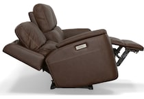 keanu brown power leather reclining sofa   