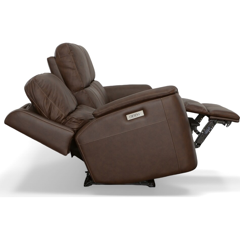 keanu brown power leather reclining sofa   