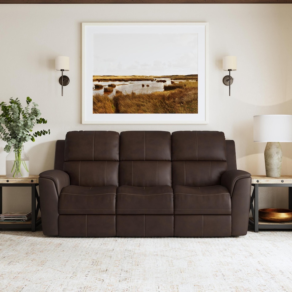 keanu brown power leather reclining sofa   