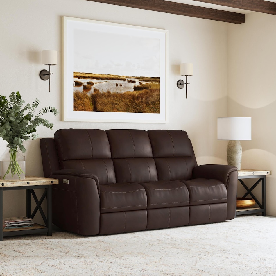 keanu brown power leather reclining sofa   