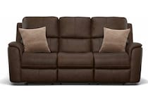 keanu brown power leather reclining sofa   